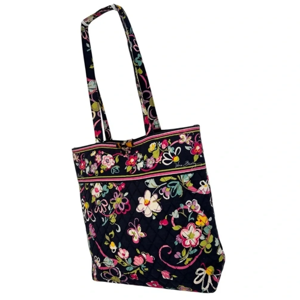 Vera Bradley Women’s “Ribbons” Floral Pattern Quilted Tote Bag